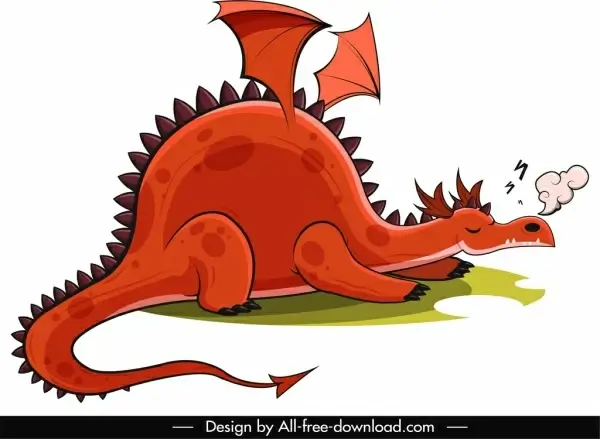 western dragon icon sleeping sketch funny cartoon sketch
