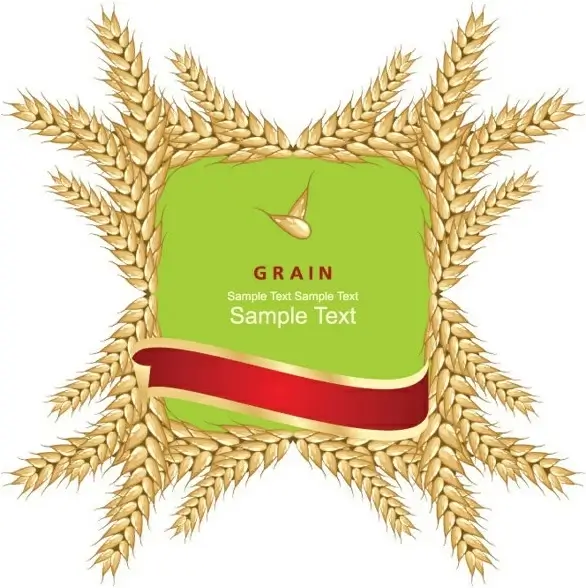 wheat and label 01 vector