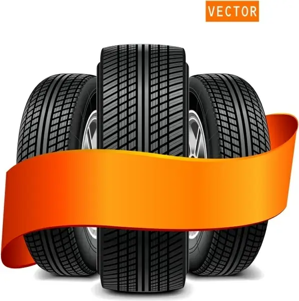 Wheels and tire with ribbon