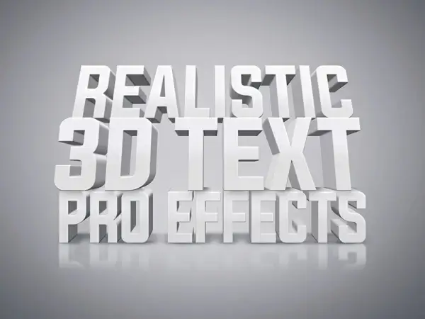 white 3d text effect