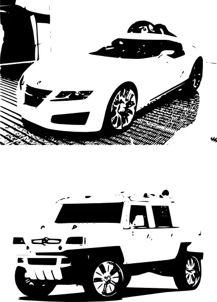 White Cars clip art