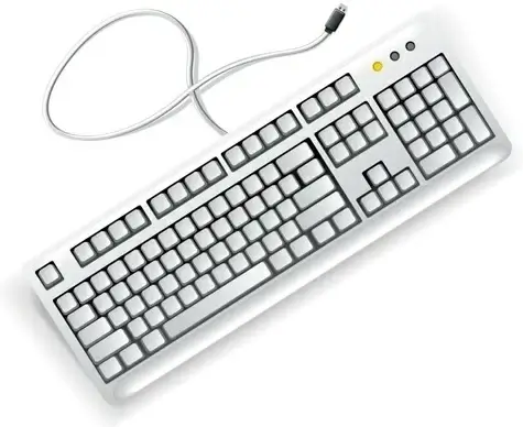 White Computer Keyboard Vector