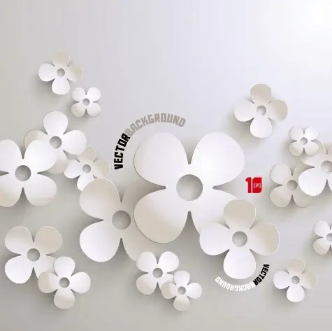 White flowers vector