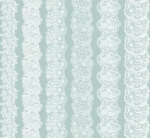 white lace vector seamless borders