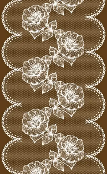 white lace with flower design vector