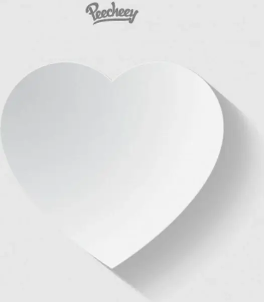 white paper heart with the long shadow