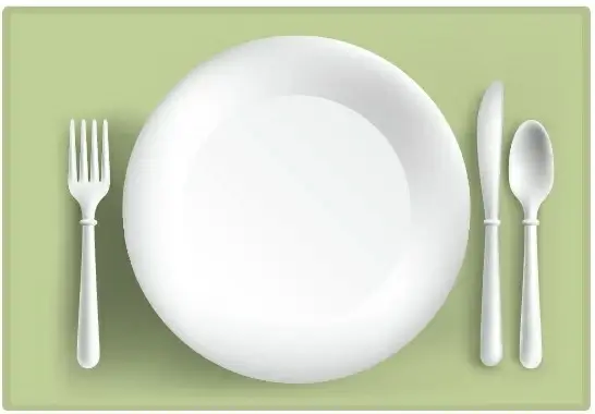 white tableware design vector
