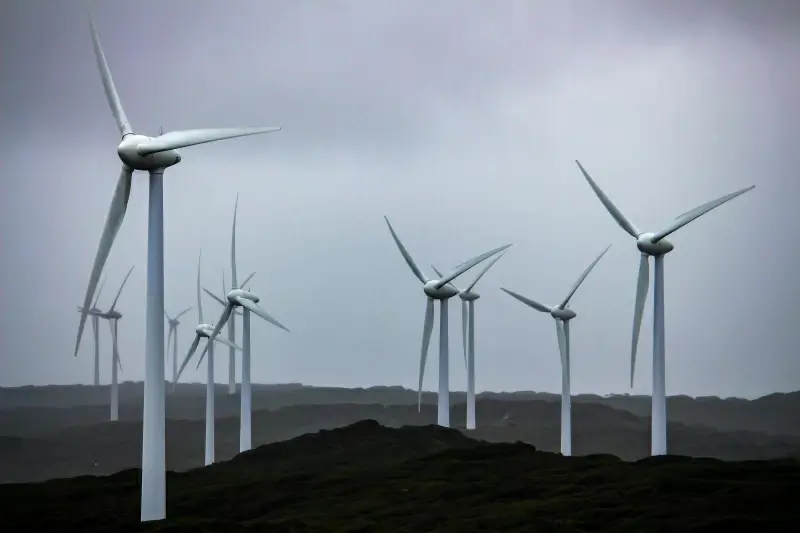 windfarm scenery picture contrast twilight 
