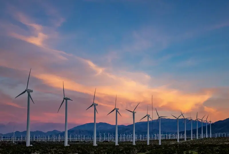 windfarm scenery picture dark twilight 