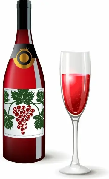 wine advertisement banner colored bottle glass decoration