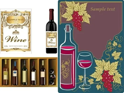 wine bottles bottles paste wine and vintage wine posters vector