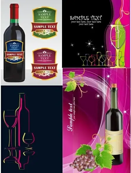 wine bottles u0026amp paste banner vector background