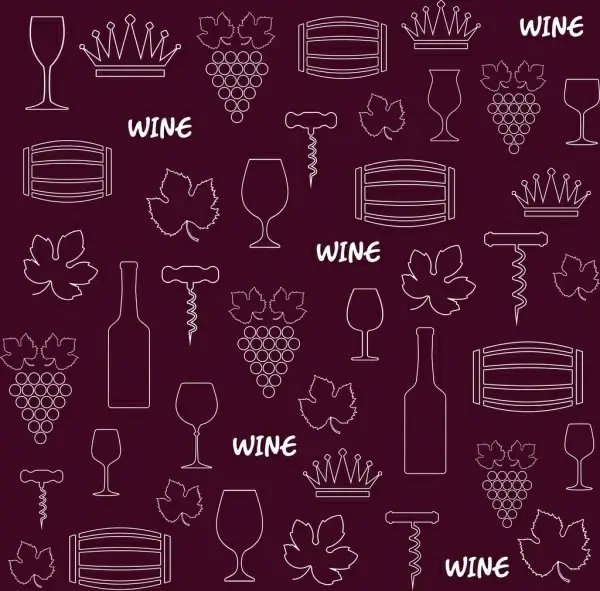 wine design elements background violet repeating design