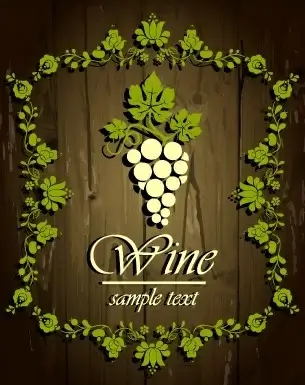 wine elements frames background vector