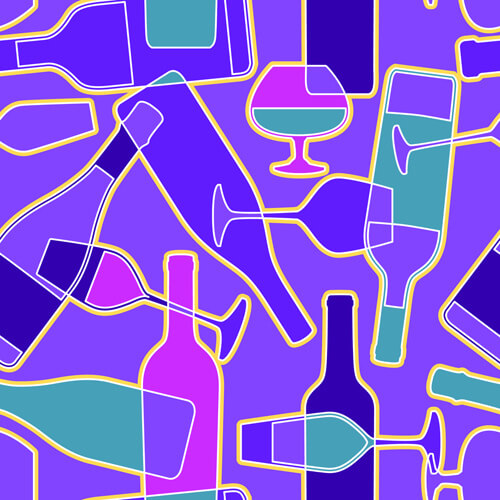 wine elements seamless pattern vector