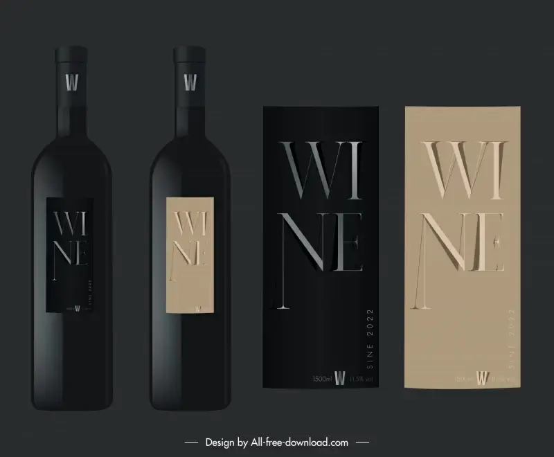 wine packaging template dark modern luxury design 
