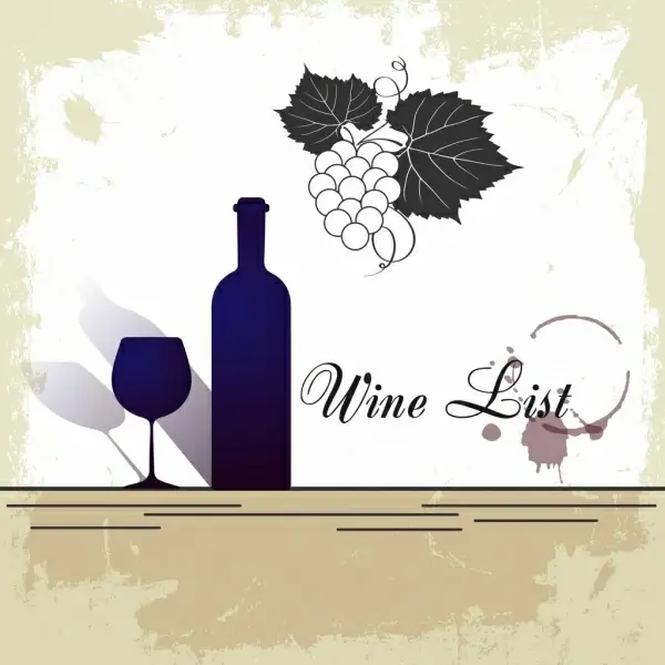 wine promotion banner silhouette grungy style