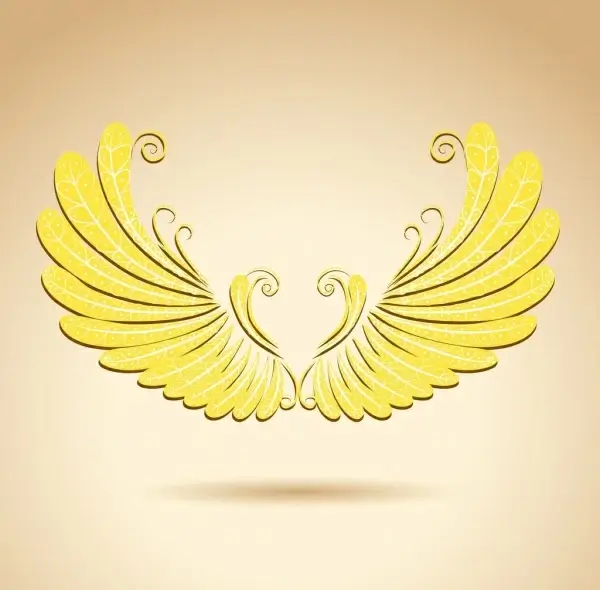 wings icon shiny golden design luxury style