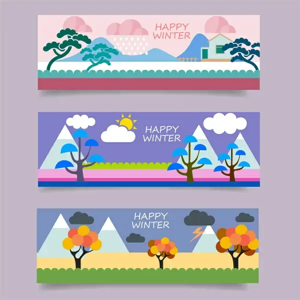 winter card design with cartoon background