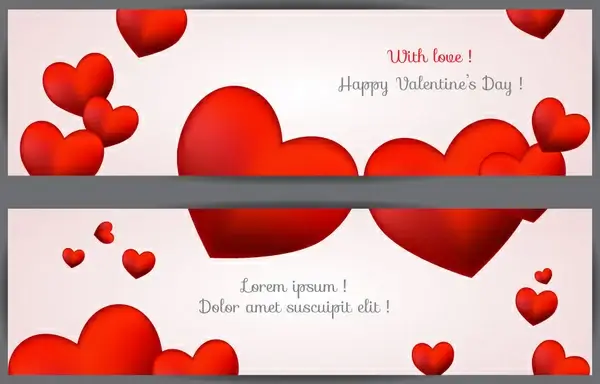 with love happy valentine day banner
