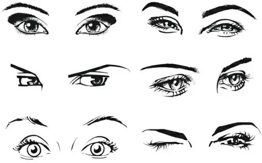 woman eyes templates black white handdrawn sketch
