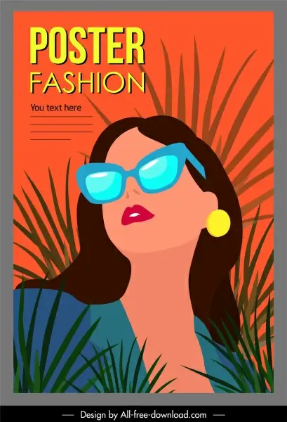 woman fashion poster elegant lady sketch colorful classic