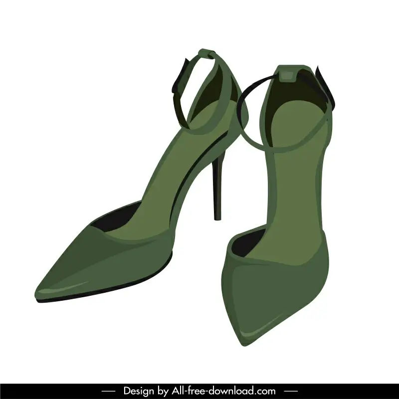  woman high heeled shoes template elegant modern 