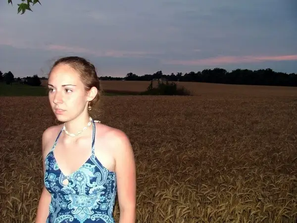 woman in corn field