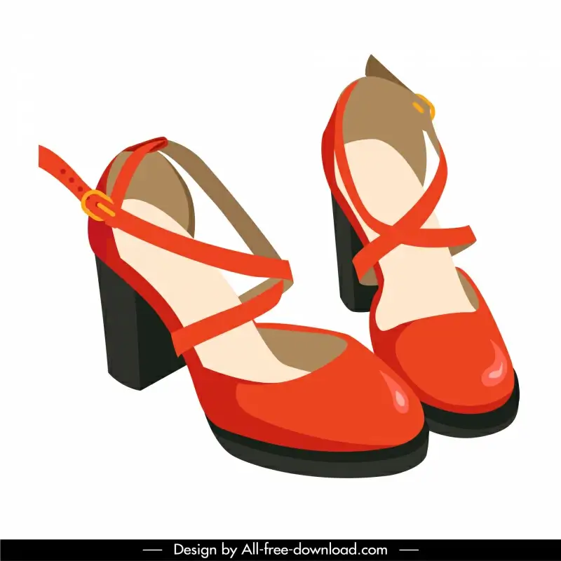 woman shoes design elements modern 3d sketch