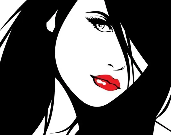 Beautiful woman drawing closeup cartoon design Vectors graphic art designs  in editable .ai .eps .svg .cdr format free and easy download unlimit  id:266374