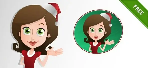 woman vector character with holiday hat