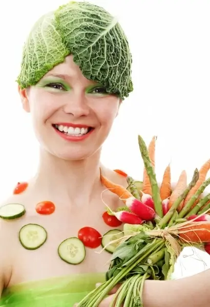 woman wearing vegetable