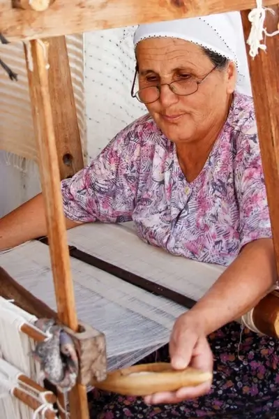 woman weaving