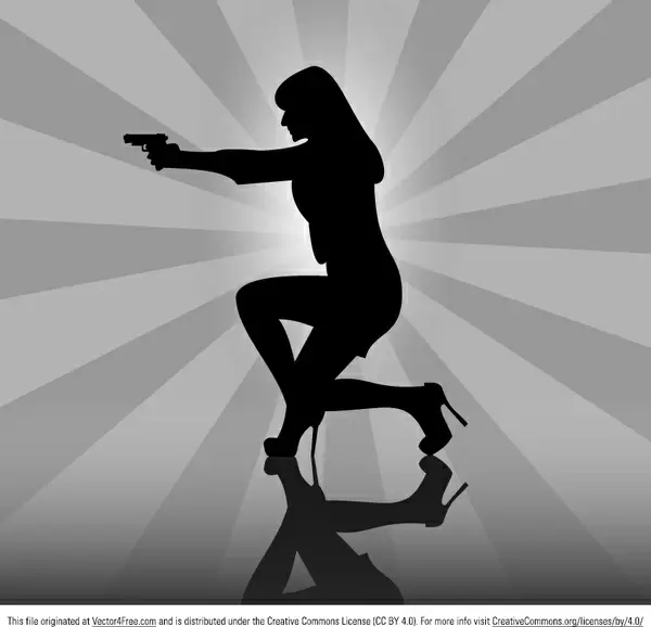 woman with a gun silhouette
