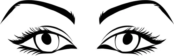 womans eyes vector illustration with black white style