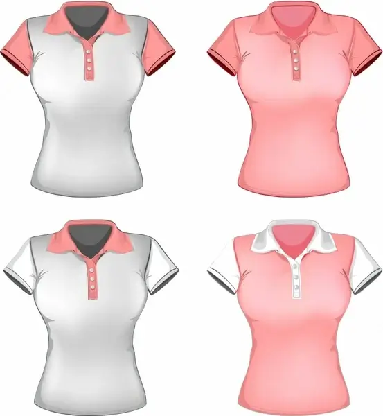 women polo shirt template 