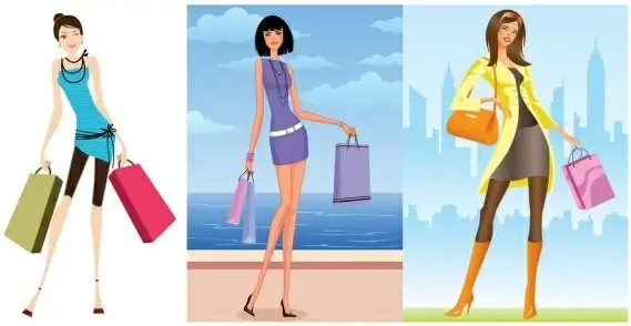 women vector fashion shopping