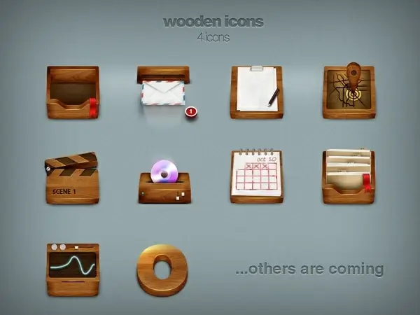 Wooden icons icons pack
