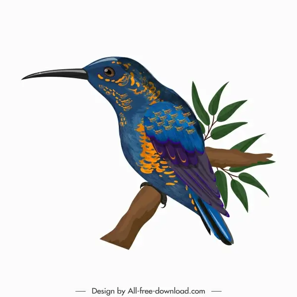 woodpecker icon colorful design perching sketch