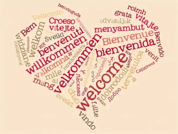 wordcloud welcome heart