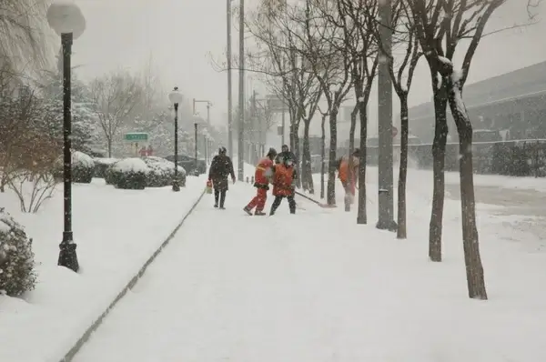 working in the snow