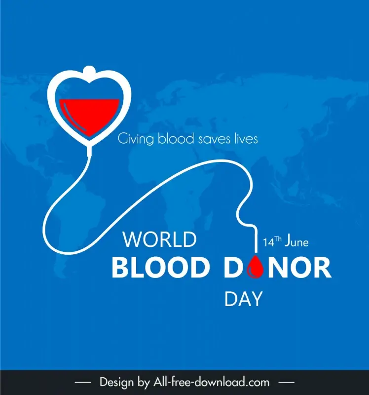 world blood donation day poster template flat modern design world map blood droplet sketch