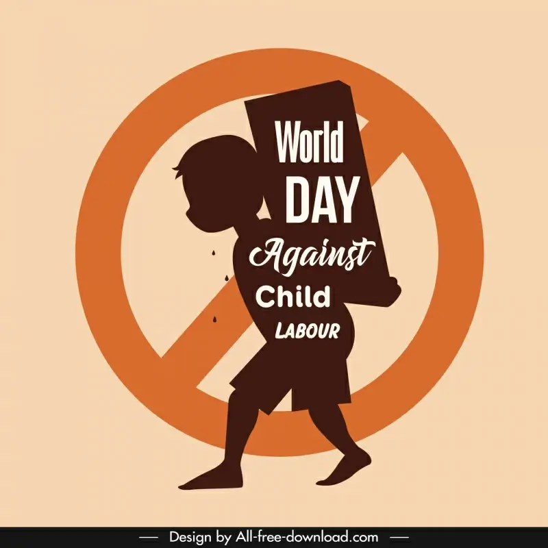world day against child labour dynamic silhouette