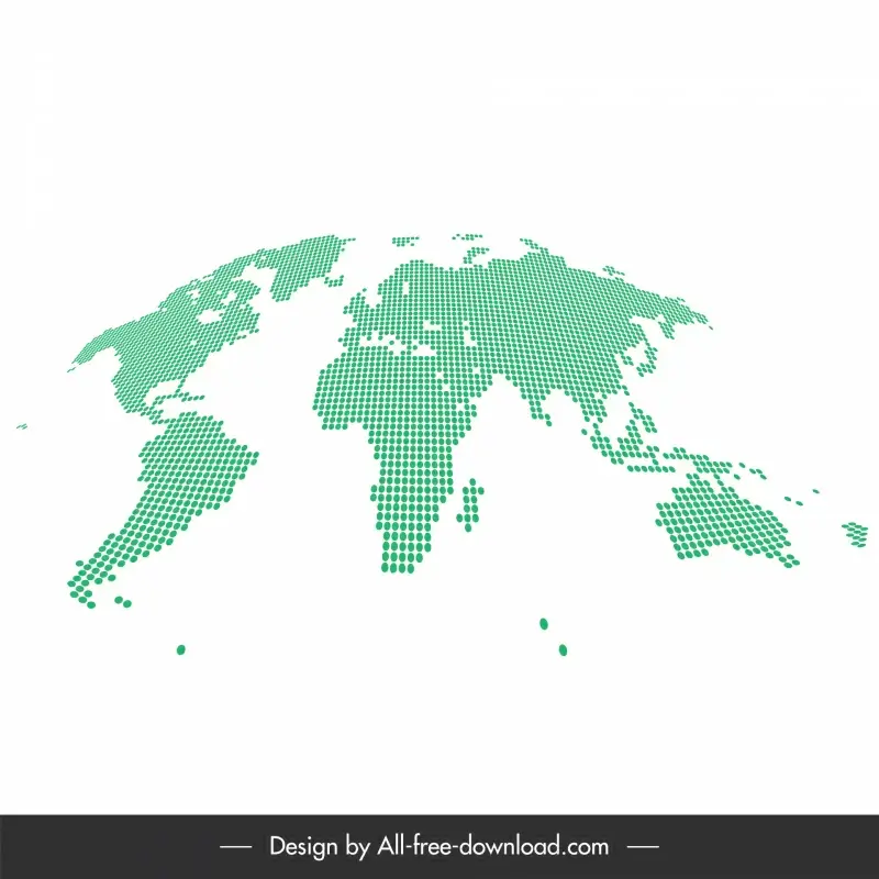 world map sign green dots decor