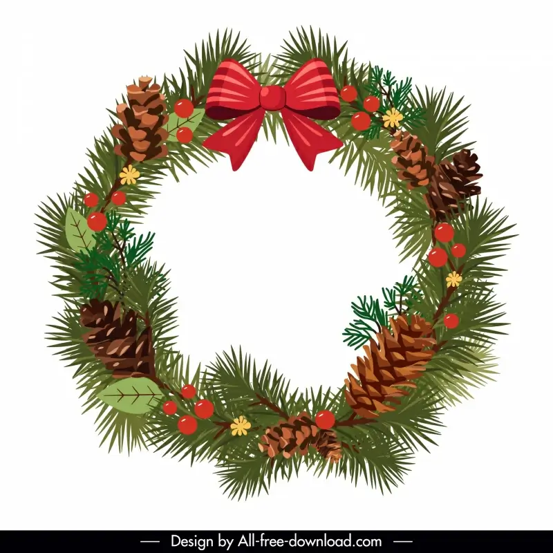 wreath christmas design elements elegant classic