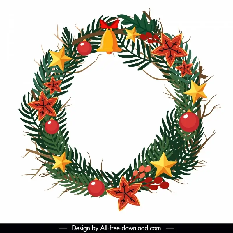 wreath christmas design elements elegant classic design 