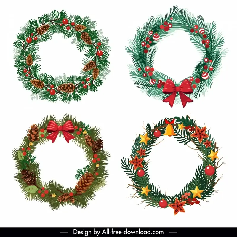 wreath christmas design elements elegant design