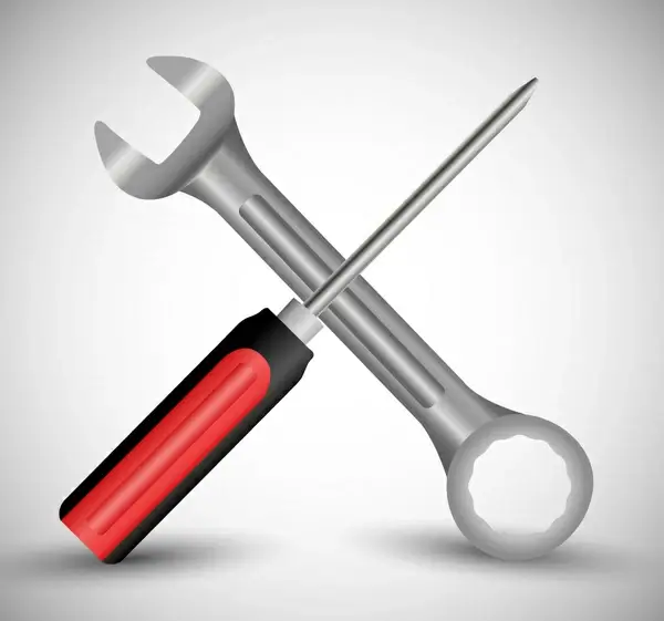 wrench and screw driver vector illustration