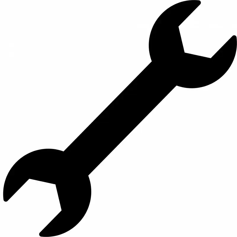 wrench sign icon flat silhouette outline