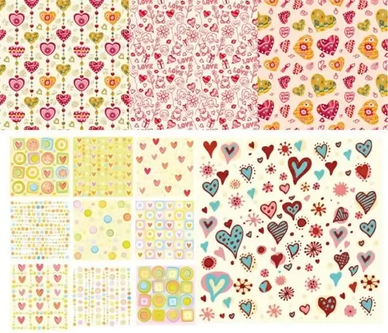 valentines background templates colorful handdrawn hearts decor